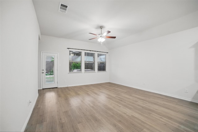 505 Pleasant Hill Ln, Fate, TX 75189 - spare room with a ceiling fan, baseboards, and light wood finished floors