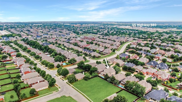 8205 Saint Clair Dr, Mckinney, TX 75071 - aerial perspective of suburban area featuring property parcel outlined