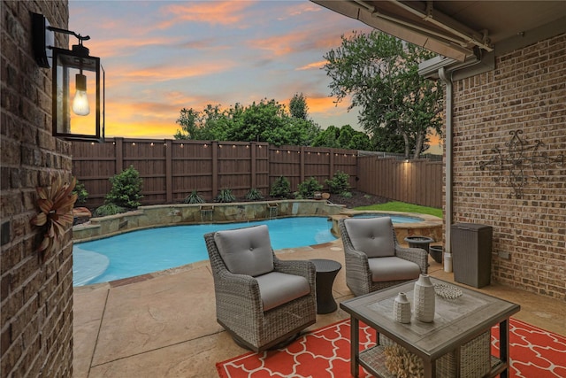 8205 Saint Clair Dr, Mckinney, TX 75071 - view of pool with a fenced backyard, a jacuzzi, and a patio