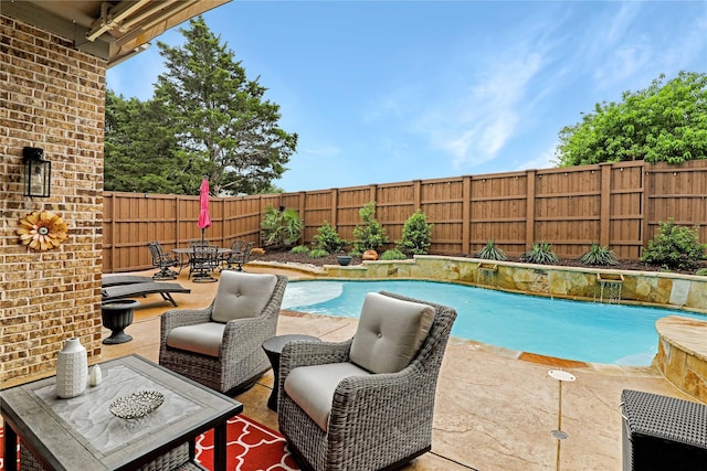 8205 Saint Clair Dr, Mckinney, TX 75071 - view of pool featuring a fenced backyard, outdoor dining area, and a patio