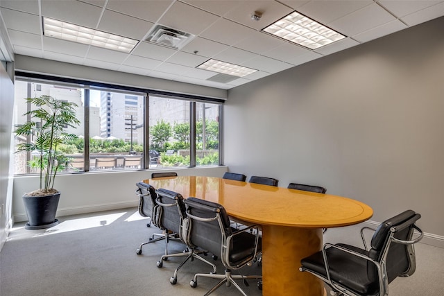 1200 Main St Unit 809, Dallas, TX 75202 - home office with carpet, healthy amount of natural light, baseboards, and a drop ceiling