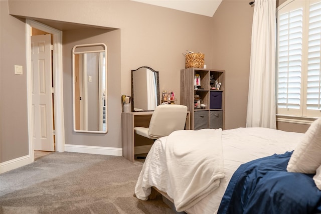 1020 High Meadow Dr, Mount Vernon, TX 75457 - carpeted bedroom with lofted ceiling and baseboards