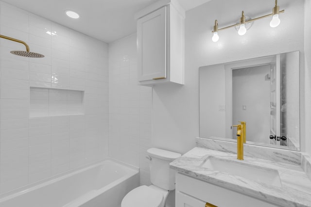15630 Brittain Ct, Lindale, TX 75771 - full bathroom with vanity, toilet, and bathing tub / shower combination