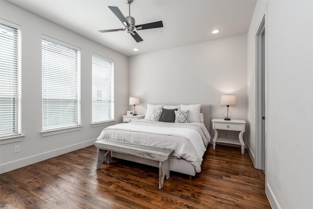 5816 Lindell Ave Unit 3, Dallas, TX 75206 - bedroom featuring wood finished floors, baseboards, ceiling fan, and recessed lighting