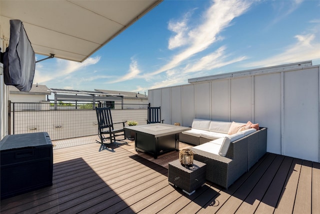 5816 Lindell Ave Unit 3, Dallas, TX 75206 - wooden terrace featuring outdoor lounge area