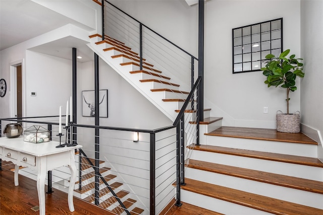 5816 Lindell Ave Unit 3, Dallas, TX 75206 - stairs with wood finished floors and baseboards
