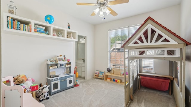 2026 Spindletop Trl, Frisco, TX 75033 - game room featuring carpet flooring and a ceiling fan