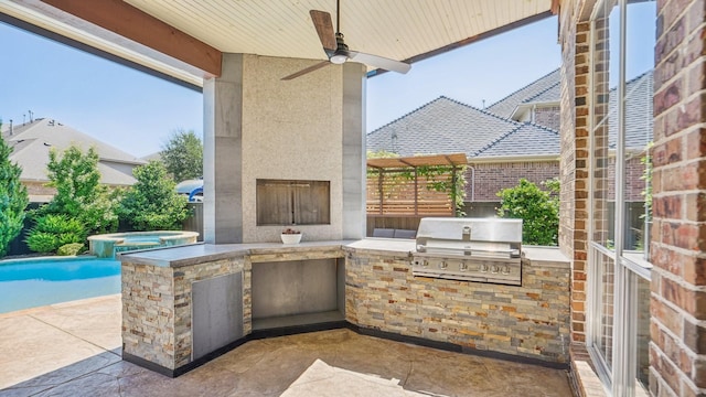 2026 Spindletop Trl, Frisco, TX 75033 - view of patio featuring grilling area, area for grilling, and ceiling fan
