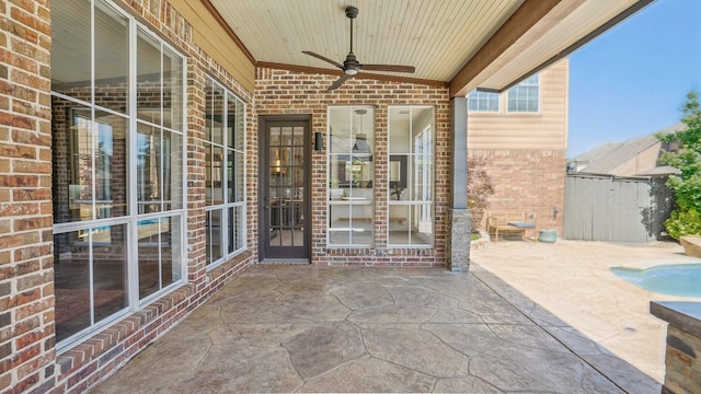 2026 Spindletop Trl, Frisco, TX 75033 - view of patio / terrace featuring a ceiling fan and fence