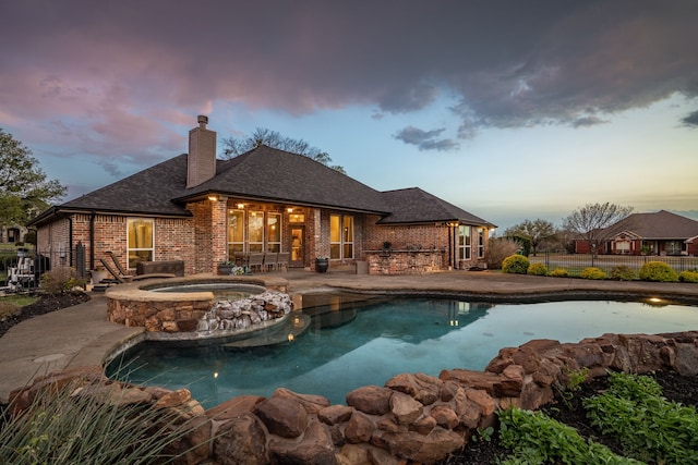 11448 Brook Green Ln, Haslet, TX 76052 - view of pool featuring a patio area, a pool with connected hot tub, and fence