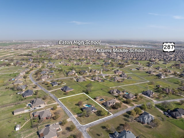 11448 Brook Green Ln, Haslet, TX 76052 - aerial view of property's location featuring property parcel outlined and nearby suburban area