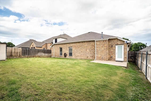 10149 Red Bluff Ln, Fort Worth, TX 76177 - rear view of property featuring a patio, brick siding, and a shingled roof