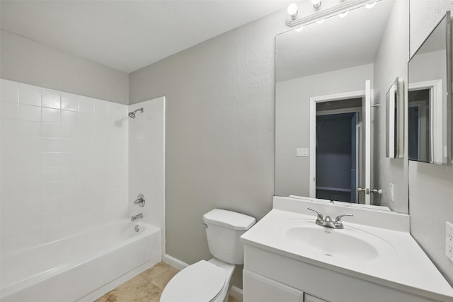 4620 Carr St, The Colony, TX 75056 - bathroom with toilet, bathtub / shower combination, vanity, and tile patterned floors