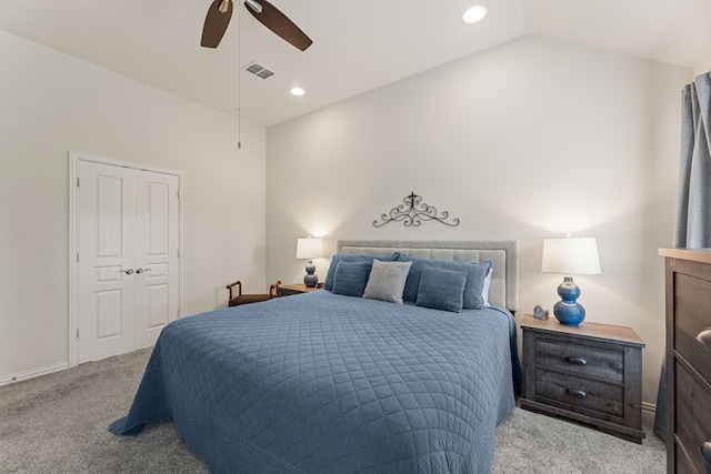 1316 Shinnecock Ct, Fairview, TX 75069 - carpeted bedroom with ceiling fan, vaulted ceiling, and baseboards