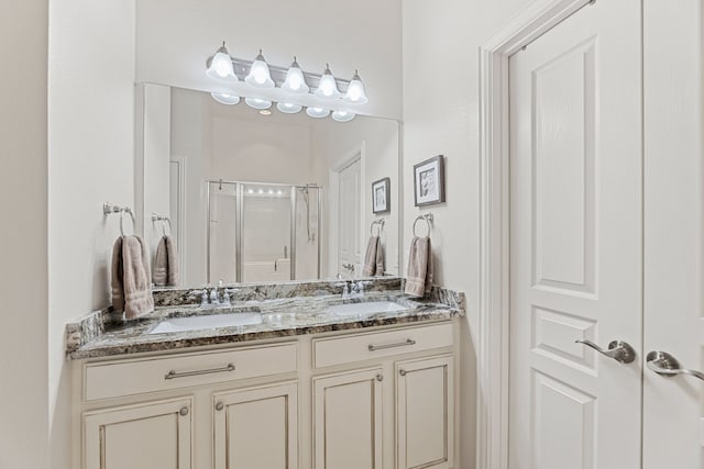 1316 Shinnecock Ct, Fairview, TX 75069 - bathroom with a stall shower and double vanity