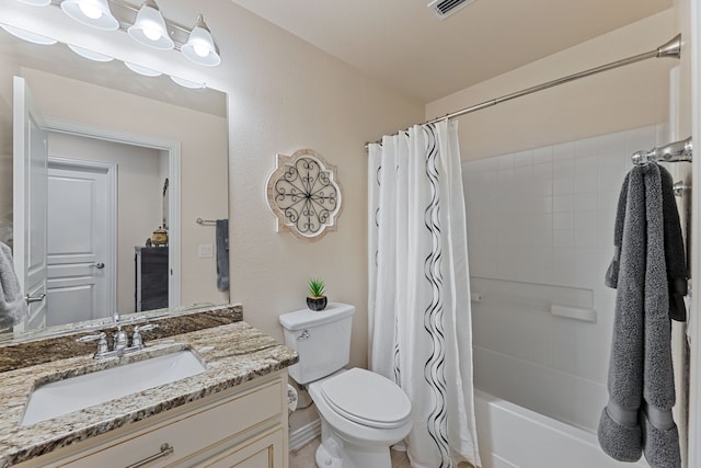 1316 Shinnecock Ct, Fairview, TX 75069 - bathroom with toilet, vanity, and shower / tub combo with curtain