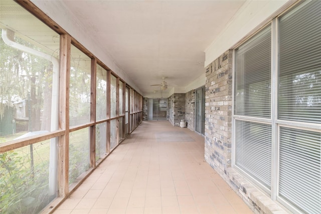 321 Evangeline Dr, Elm Grove, LA 71051 - unfurnished sunroom with a ceiling fan