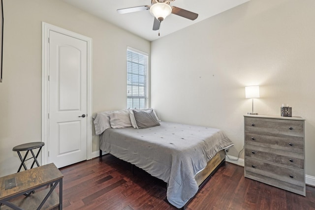 2515 Trophy Club Dr, Trophy Club, TX 76262 - bedroom with hardwood / wood-style flooring, baseboards, and a ceiling fan