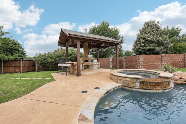 2515 Trophy Club Dr, Trophy Club, TX 76262 - view of swimming pool with a gazebo, area for grilling, a patio area, and a pool with connected hot tub