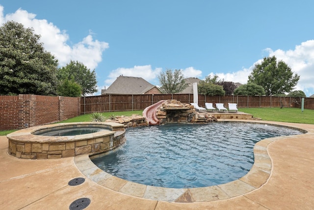 2515 Trophy Club Dr, Trophy Club, TX 76262 - view of pool with a pool with connected hot tub and a water slide