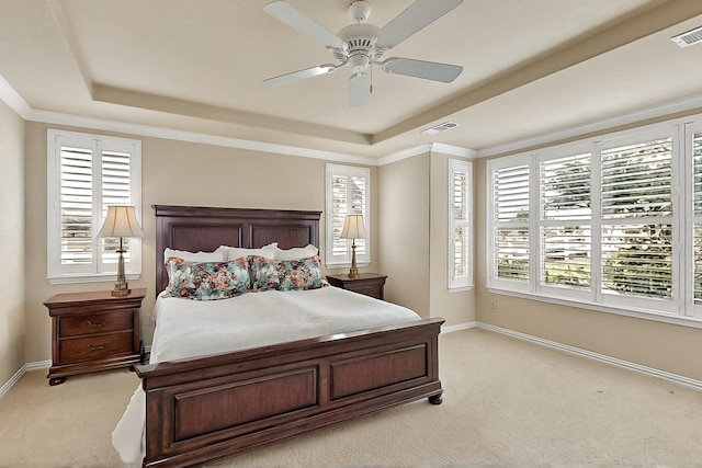 11908 Glenbrook St, Denton, TX 76207 - bedroom with a raised ceiling, light colored carpet, and multiple windows