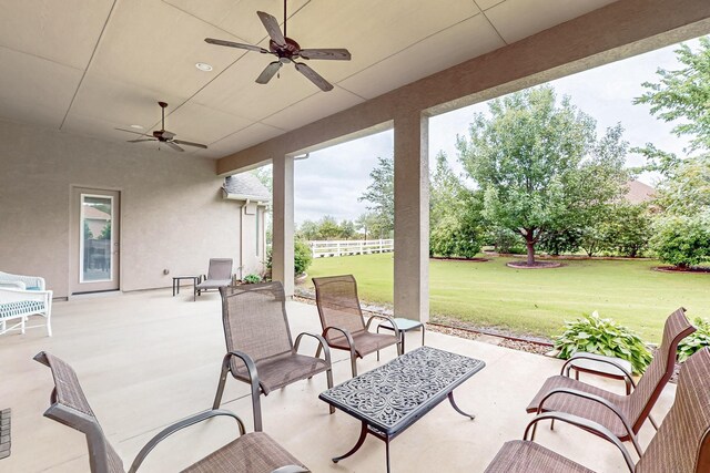 11908 Glenbrook St, Denton, TX 76207 - view of patio / terrace with ceiling fan