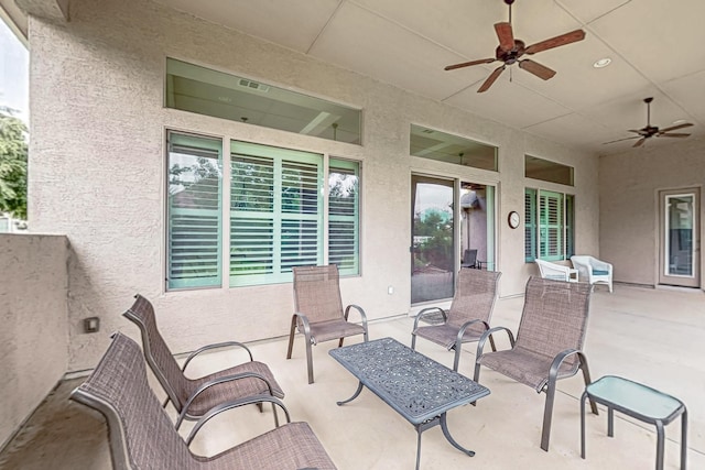 11908 Glenbrook St, Denton, TX 76207 - view of patio featuring a ceiling fan