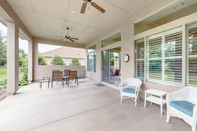 11908 Glenbrook St, Denton, TX 76207 - view of patio / terrace featuring a ceiling fan