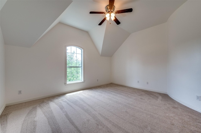 1210 Carlisle Ct, Frisco, TX 75036 - additional living space featuring carpet flooring, a ceiling fan, vaulted ceiling, and baseboards