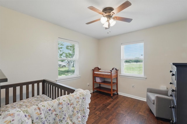 205 Davis Rd, Combine, TX 75159 - bedroom featuring wood finished floors, baseboards, and ceiling fan