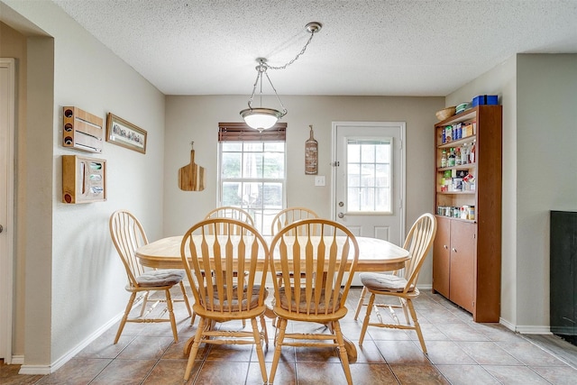 10053 Pronghorn Ln, Fort Worth, TX 76108 - dining space featuring light tile patterned floors, baseboards, and a textured ceiling