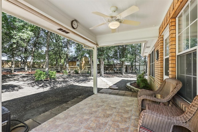 221 Valley Ranch Rd, Weatherford, TX 76087 - view of patio / terrace featuring ceiling fan
