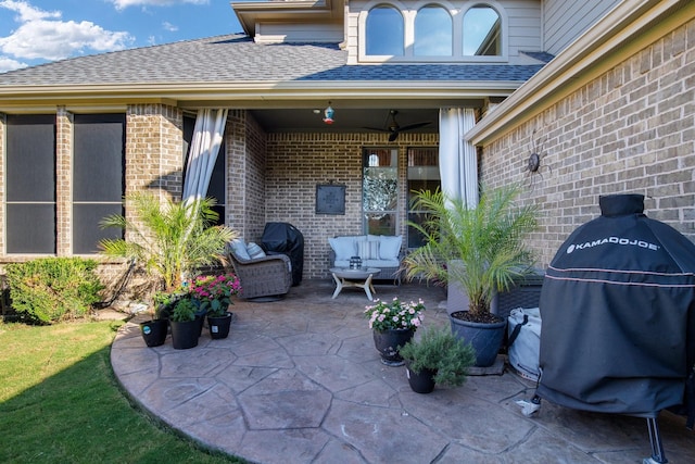 view of patio / terrace featuring grilling area