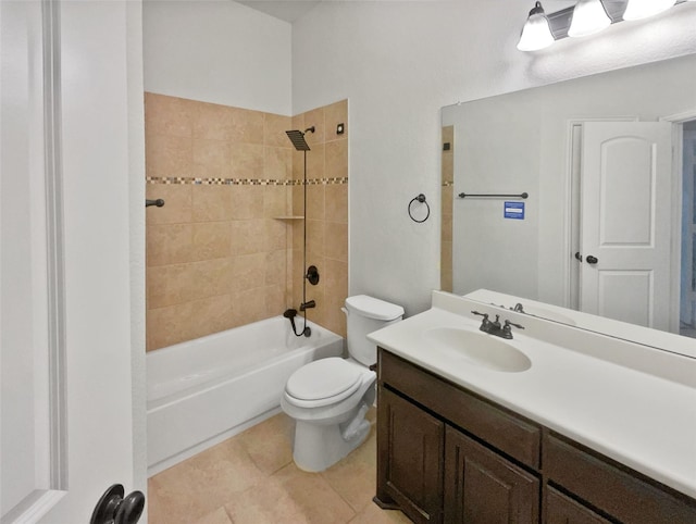 312 Canadian Ln, Burleson, TX 76028 - full bathroom featuring toilet, vanity, bathtub / shower combination, and tile patterned flooring