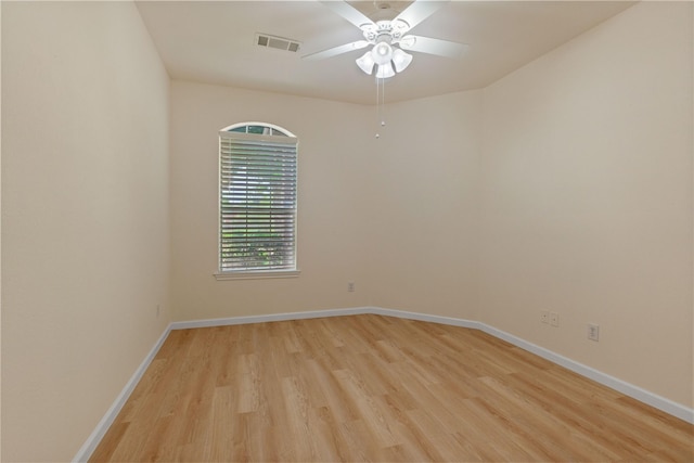 9716 Meadow Creek Dr, Denton, TX 76226 - empty room with light wood finished floors, baseboards, and ceiling fan
