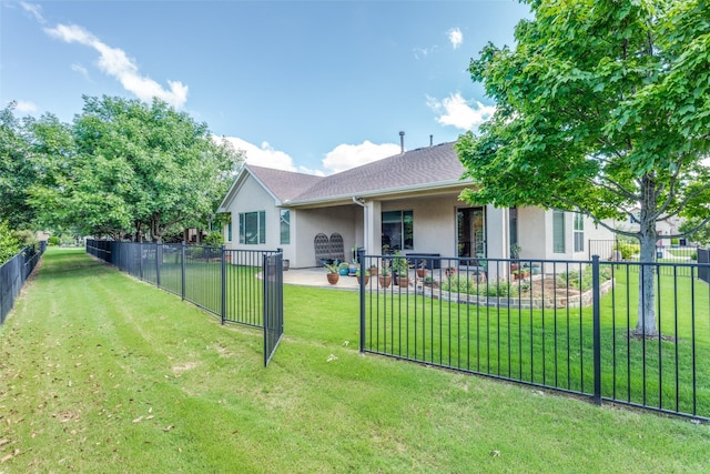 11708 Southerland Dr, Denton, TX 76207 - back of house featuring stucco siding and a patio