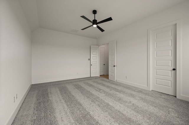 4413 Sandstrom Way, Fort Worth, TX 76179 - unfurnished bedroom with carpet floors, baseboards, vaulted ceiling, and a ceiling fan