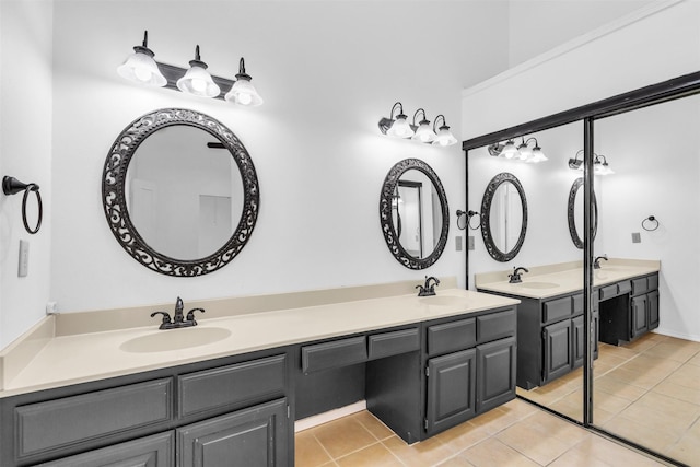 4242 N Capistrano Dr Unit 161, Dallas, TX 75287 - bathroom featuring two vanities and tile patterned flooring