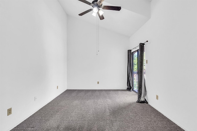 4242 N Capistrano Dr Unit 161, Dallas, TX 75287 - spare room featuring carpet, a ceiling fan, and high vaulted ceiling