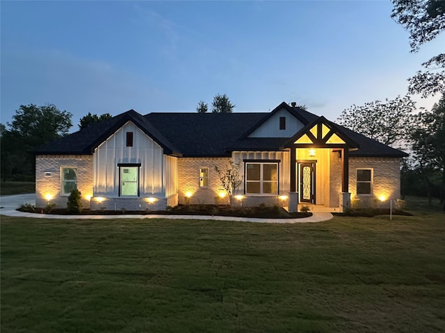 316 Falcon Ct, Springtown, TX 76082 - modern farmhouse style home featuring a front yard and board and batten siding