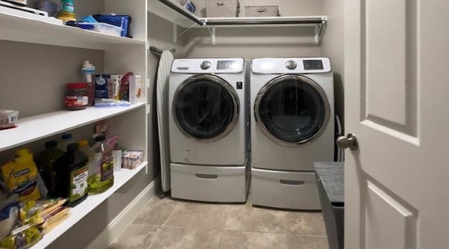 12604 Ocean Spray Dr, Frisco, TX 75036 - laundry room featuring independent washer and dryer and light tile patterned flooring