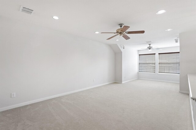 2701 Royal Troon Dr, Plano, TX 75025 - unfurnished room featuring recessed lighting, light colored carpet, ceiling fan, and baseboards