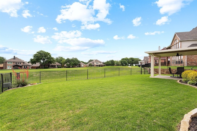 2701 Royal Troon Dr, Plano, TX 75025 - view of yard with a patio area, a ceiling fan, and a residential view