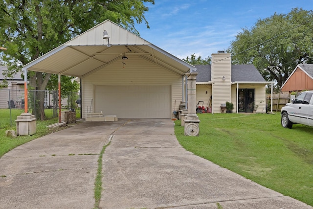 10227 Oak Gate Ln, Dallas, TX 75217 - view of front of property with a chimney, concrete driveway, and roof with shingles