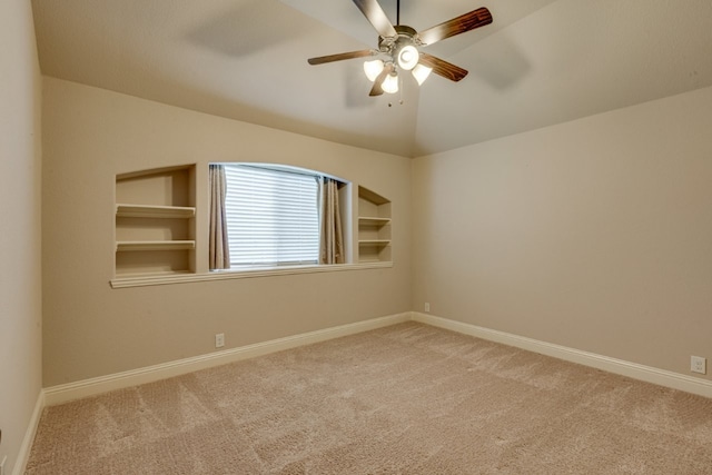1002 Star Grass Dr, Mansfield, TX 76063 - carpeted spare room featuring baseboards, a ceiling fan, and vaulted ceiling