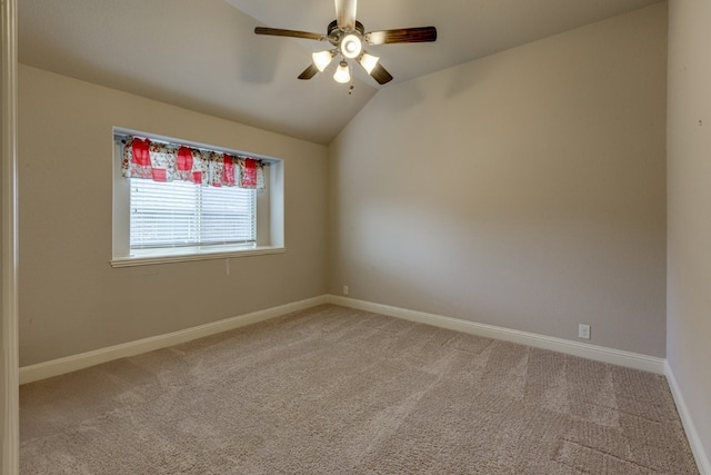 1002 Star Grass Dr, Mansfield, TX 76063 - carpeted spare room featuring vaulted ceiling, ceiling fan, and baseboards