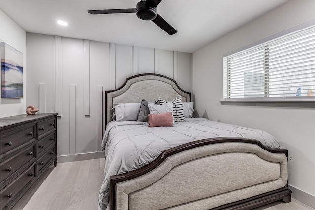 7728 La Bolsa, Dallas, TX 75248 - bedroom featuring wood finished floors, a ceiling fan, and recessed lighting