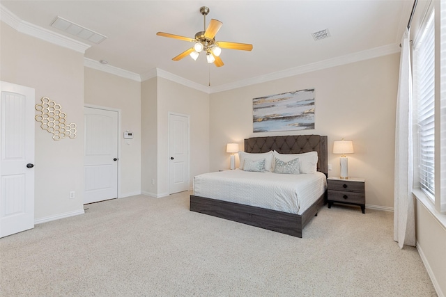 409 Rosemont Ln, Fairview, TX 75069 - carpeted bedroom featuring ornamental molding, baseboards, and a ceiling fan