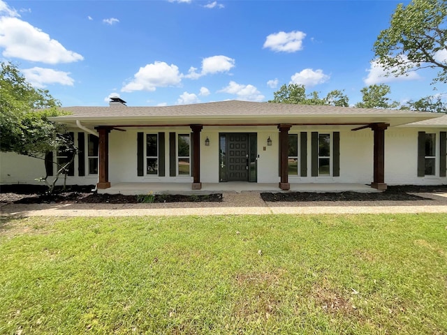 8 Woodmoor Cir, Lucas, TX 75002 - ranch-style house featuring a front lawn, a porch, and stucco siding