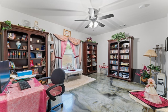 555 Advance Rd, Weatherford, TX 76088 - office space with a ceiling fan and finished concrete floors